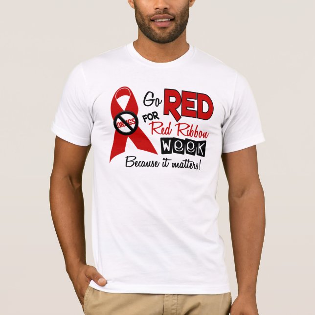 Go Red For Red Ribbon Week T-Shirt (Front)