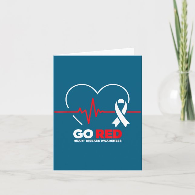 Go Red For Women American Chd Heart Disease Month  Card (Front)