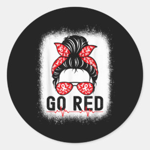 Go Red For Women American Heart Disease Awareness Classic Round Sticker