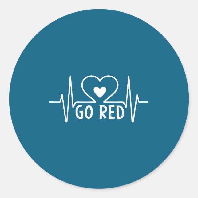 Go Red For Women American Heart Disease Month Awar Classic Round Sticker (Front)
