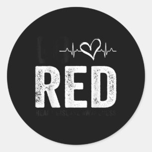 Go Red For Women American Heart Disease Month Awar Classic Round Sticker
