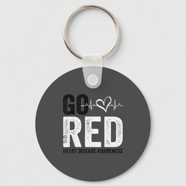 Go Red For Women American Heart Disease Month Awar Key Ring (Front)