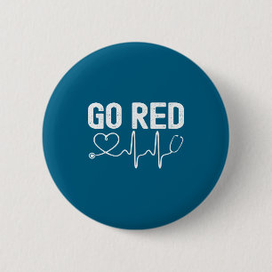 Go Red For Women American Survivor Design 6 Cm Round Badge