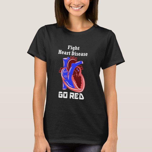 Go Red For Women Heart Disease  American Heart Mon T-Shirt (Front)