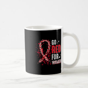 Go Red For Women Ribbon Heart Disease Awareness Mo Coffee Mug
