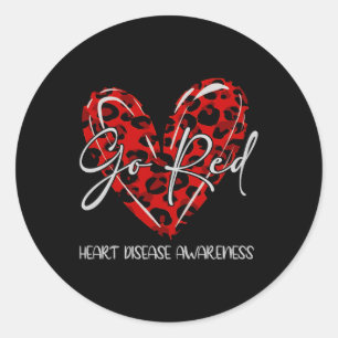 Go Red For Womens Heart Disease Awareness Month Classic Round Sticker