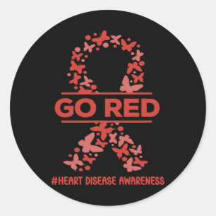 Go Red For Womens Heart Disease Awareness Wear Red Classic Round Sticker