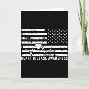 Go Red - Heart Disease American Flag Heart Disease Card