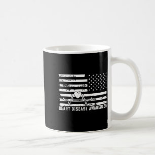 Go Red - Heart Disease American Flag Heart Disease Coffee Mug