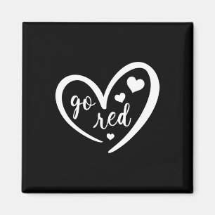 Go Red Heart Disease Awareness Gifts For Women Men Magnet