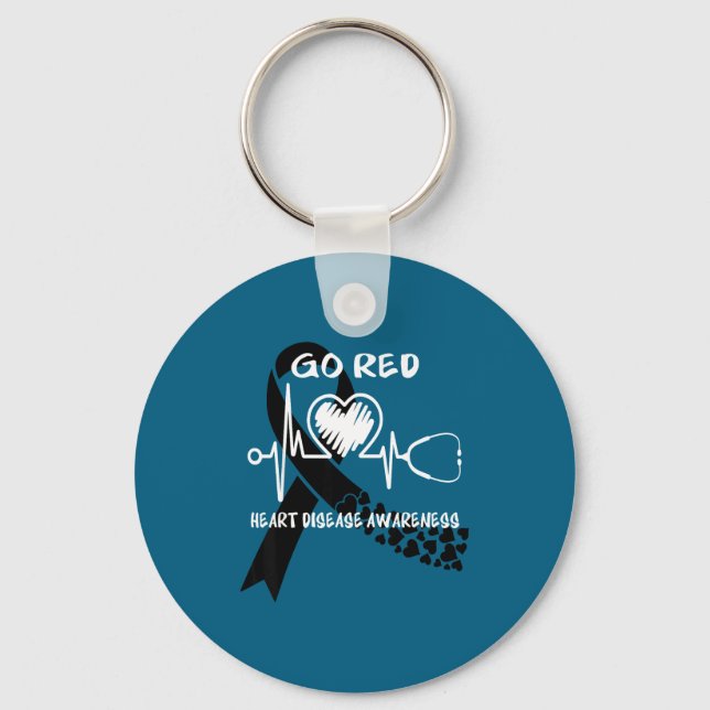 Go Red Heart Disease Awareness Month  Key Ring (Front)