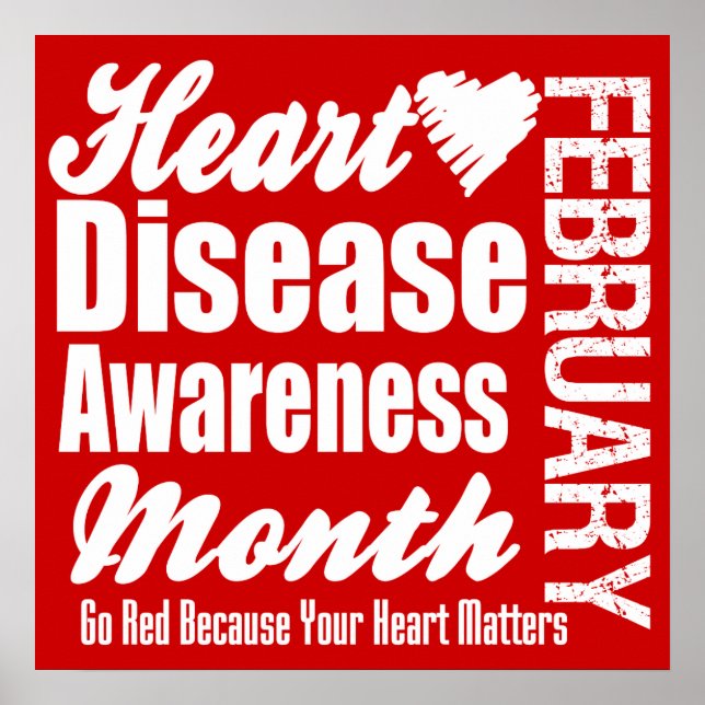 Go Red Heart Disease Awareness Month Poster (Front)