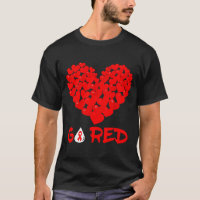 Go Red Heart Disease Awareness Red Ribbon Hearts M