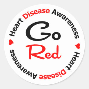 GO RED Heart Disease Classic Round Sticker