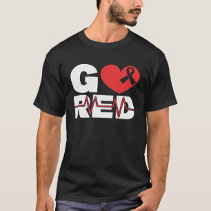 Go Red Heart Health Heart Disease Awareness T-Shirt