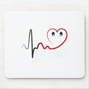 Go Red Heartbeat Heart Disease Survivor Awareness Mouse Pad
