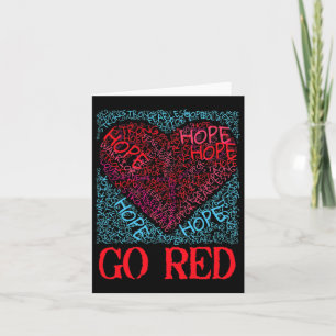 Go Red Hope Heart Disease Awareness For Women Men Card
