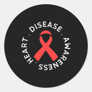 Go Red In February Heart Disease Awareness Health Classic Round Sticker