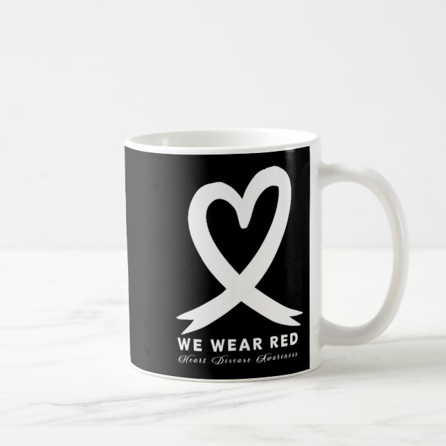 Go Red In February Heart Disease Awareness Health  Coffee Mug (Right)