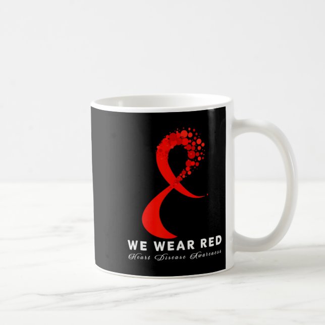 Go Red In February Heart Disease Awareness Health  Coffee Mug (Right)