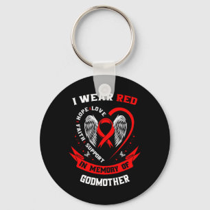 Go Red In Memory Of Godmother Heart Disease Awaren Key Ring