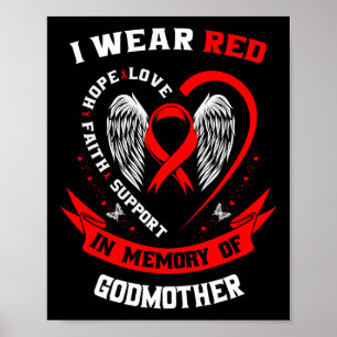 Go Red In Memory Of Godmother Heart Disease Awaren Poster