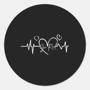 Go Red Shirt Women Men Kids Heart Disease Month Aw Classic Round Sticker