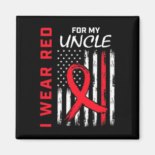 Go Red Uncle Heart Disease Awareness Flag Niece Ne Magnet