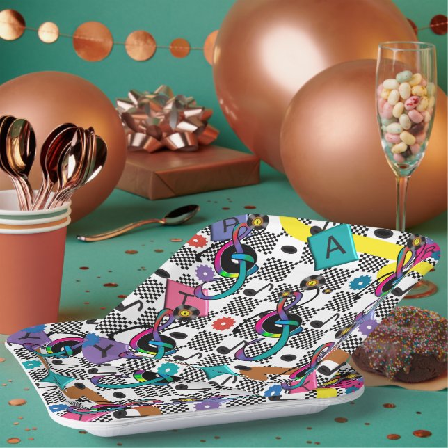 Go Retro cocktail napkin Paper Plate (Multi)