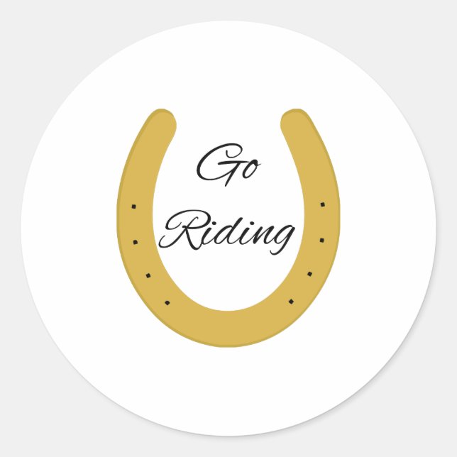Go Riding Classic Round Sticker (Front)