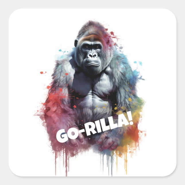 Go-rilla!! Square Sticker (Front)