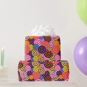 Go Round In Circles Colourful Happy Birthday Wrapping Paper