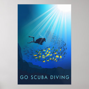 Go Scuba Diving Travel Poster