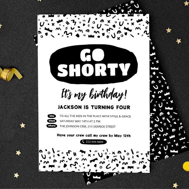 Go shorty 90s Hip Hop Rap Birthday Invitation Postcard (Creator Uploaded)