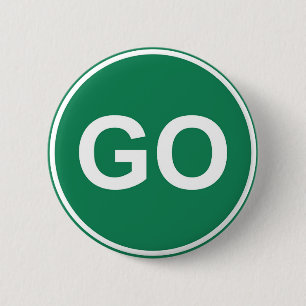 GO Sign 6 Cm Round Badge