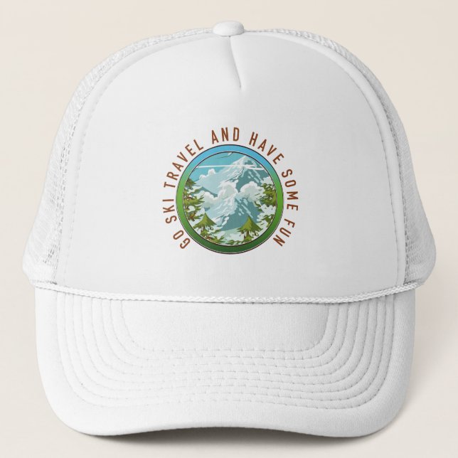 Go Ski travel and have fun travel logo. Trucker Hat (Front)