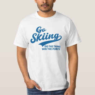 Go Skiing – Minimal Winter Sports Typography Desig T-Shirt