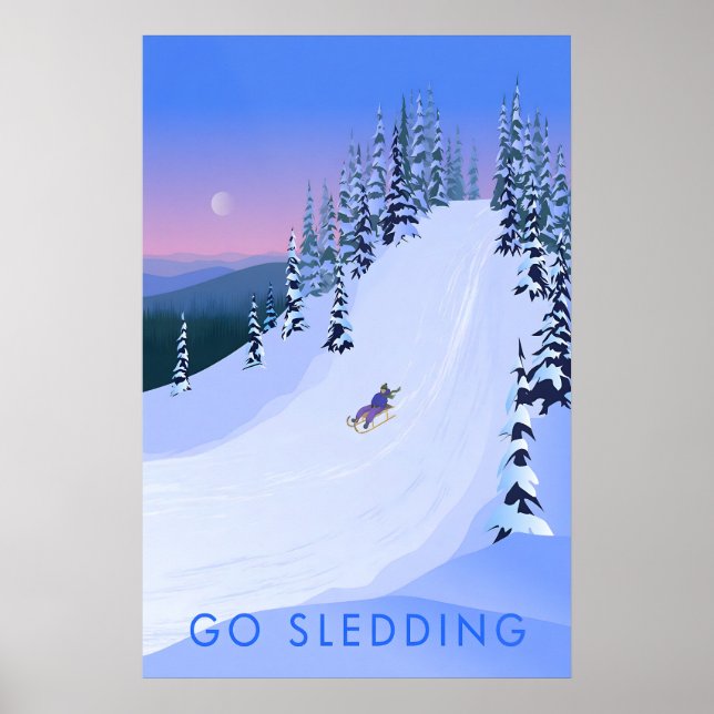 Go Sledding Travel Poster (Front)