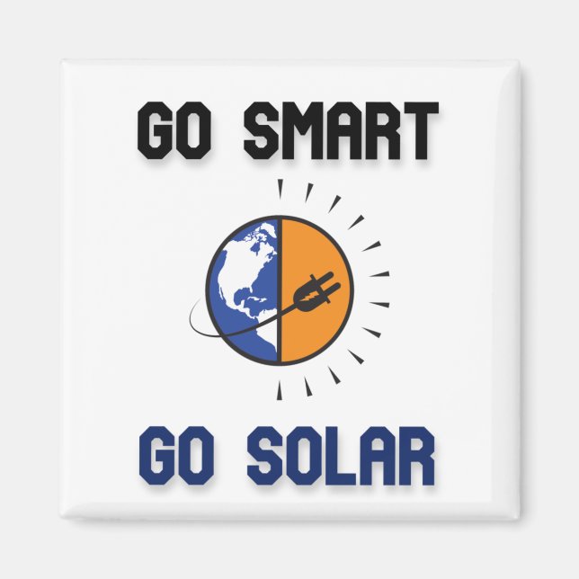 GO SMART GO SOLAR - RENEWABLE ENERGY MAGNET (Front)