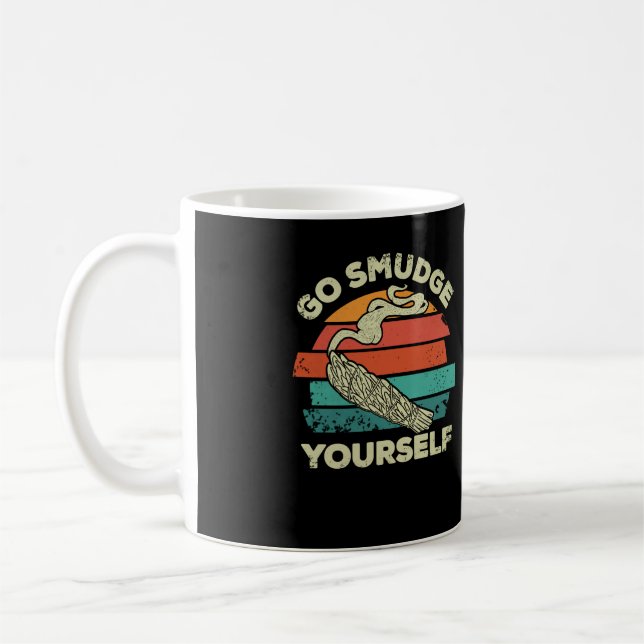 Go Smudge Yourself, Native American Retro Sunset S Coffee Mug (Left)