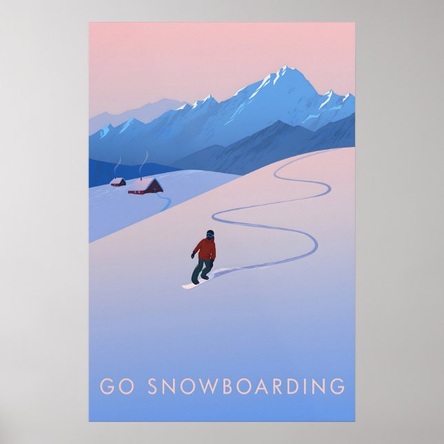 Go Snowboarding Travel Poster (Front)