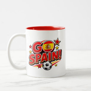 GO SPAIN Soccer Fan Mug Patriotic Spain Foot