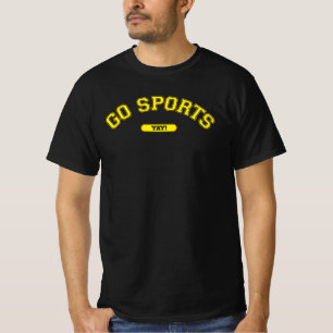 Go Sports Yay Generic Fan Yellow on Black Agnostic T-Shirt