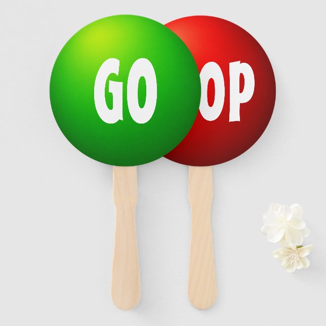 Go Stop Game Paddle Sign Hand Fan (Front and Back)