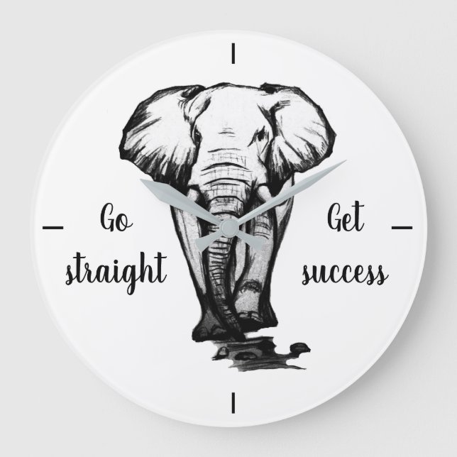Go straight, Get success Large Clock (Front)