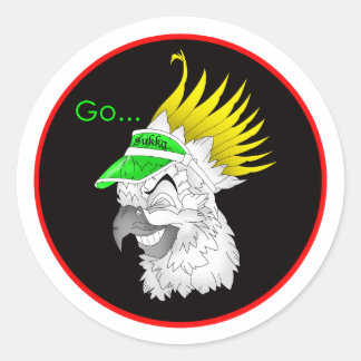 go sukka cockatoo botskis! classic round sticker