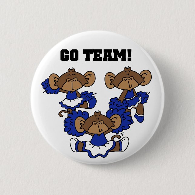 Go Team Blue and White T-shirts and Gifts 6 Cm Round Badge (Front)