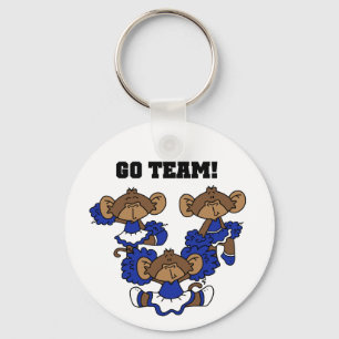 Go Team Blue and White T-shirts and Gifts Key Ring