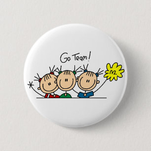 Go Team Cheerleaders Button