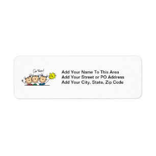 Go Team Cheerleaders T-shirts and Gifts Return Address Label